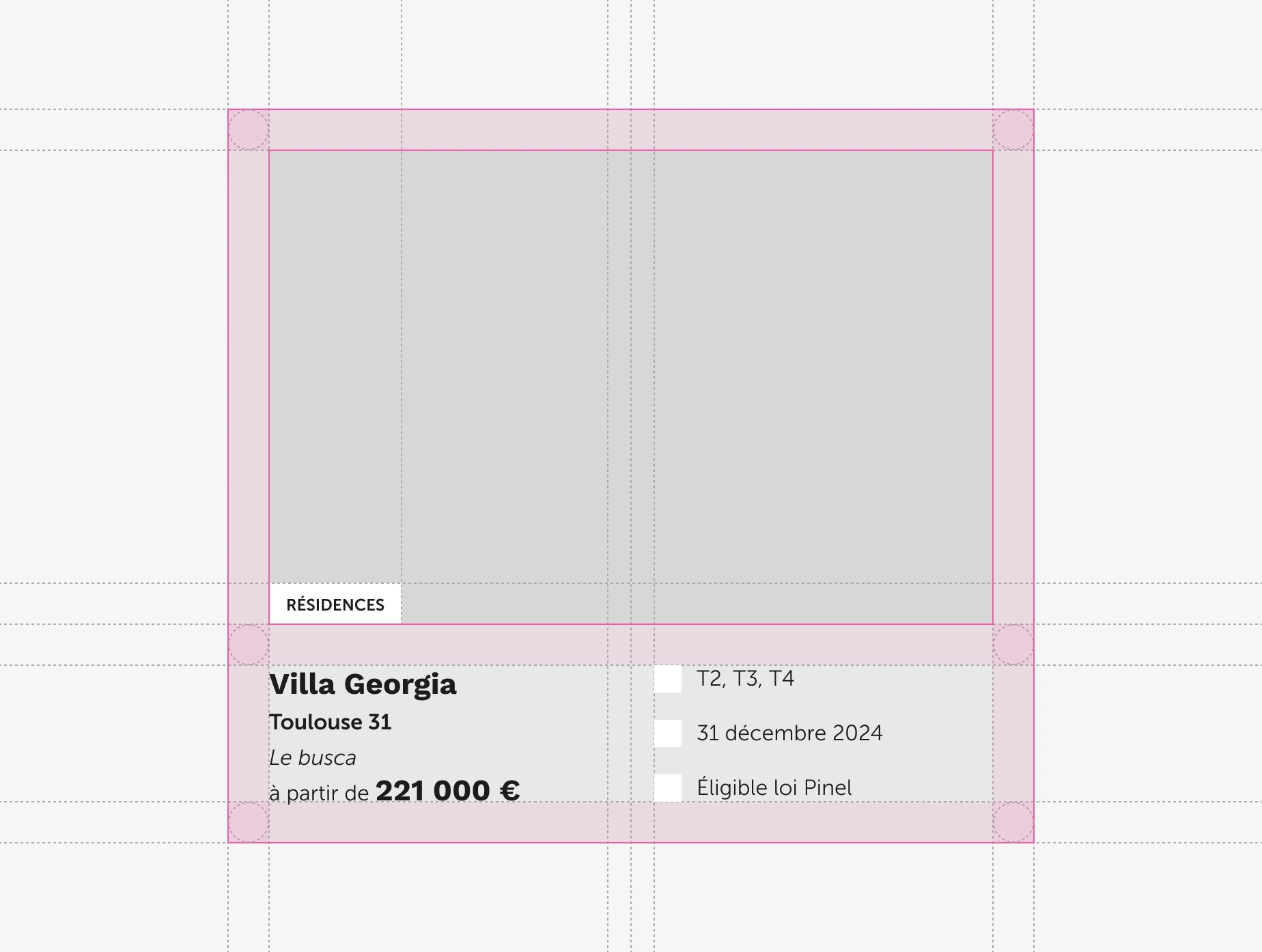 UX/UI design de matrice de module site Fonta