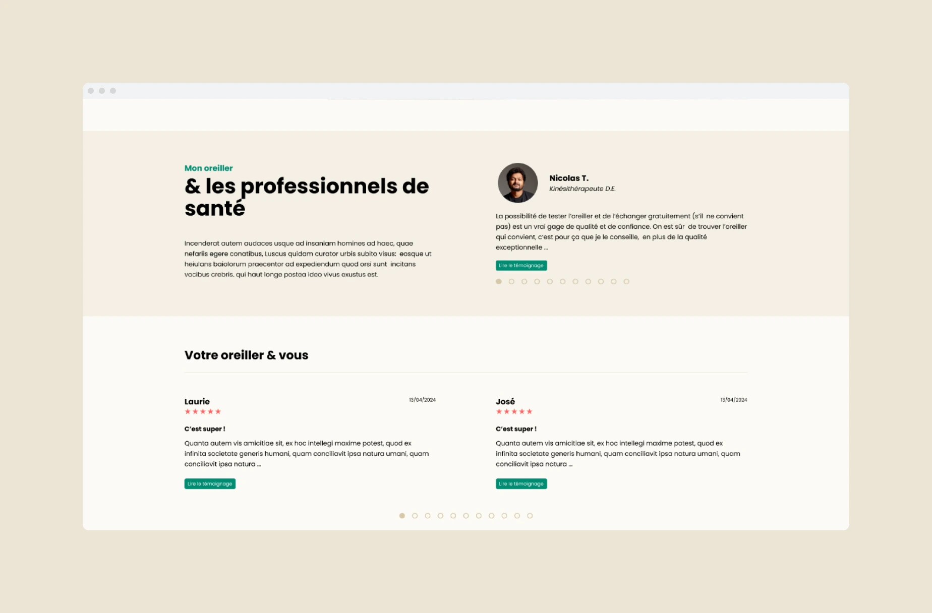 Site mon oreiller et moi