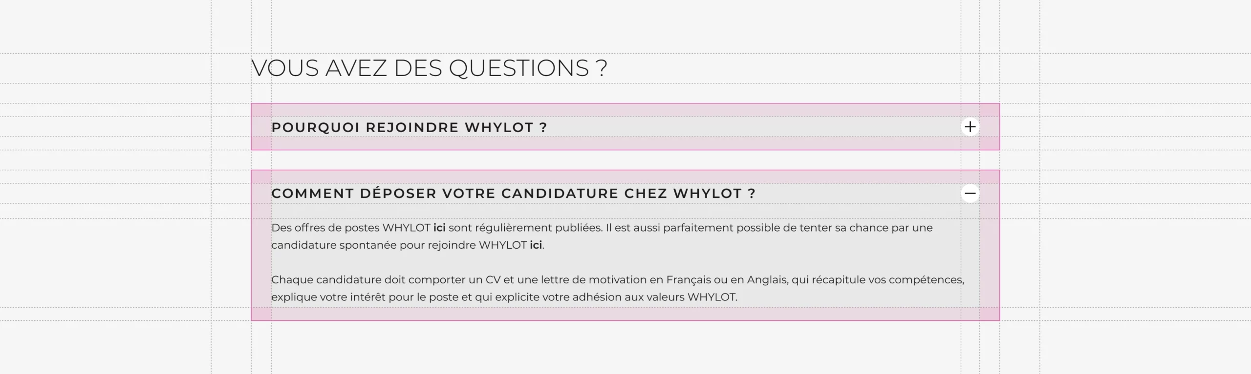 UX/UI design, matrice module site whylot 02