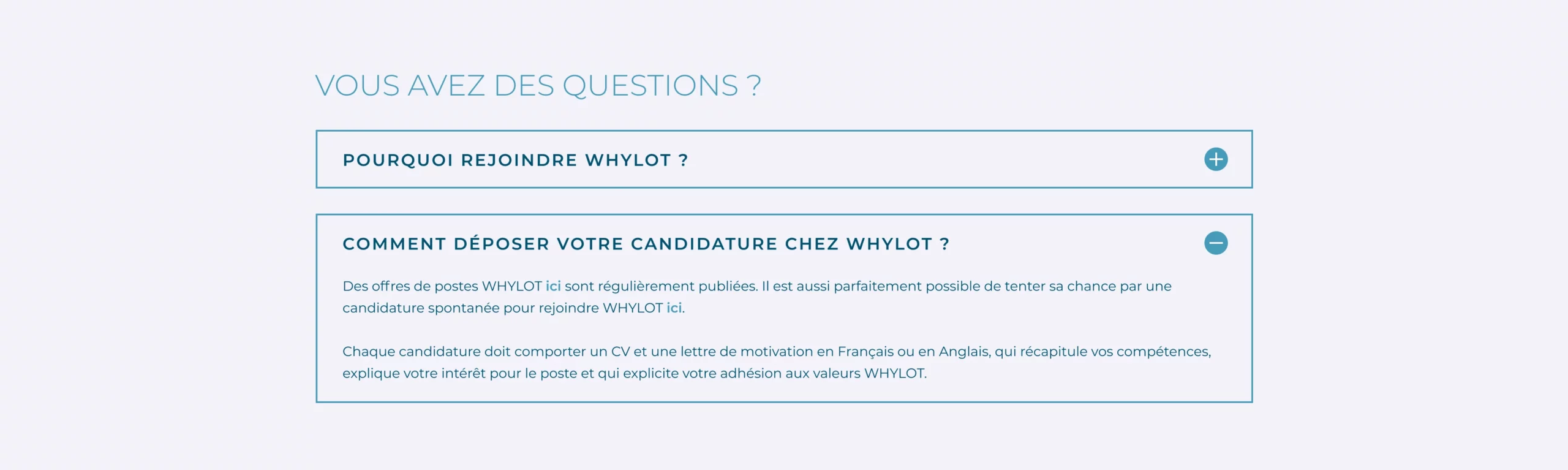 UX/UI design, module finalisé site whylot 02
